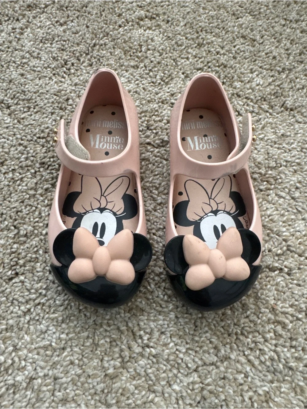 Size 7 Toddler Girl’s Mini Melissa Minnie Mouse jelly Mary Jane shoes